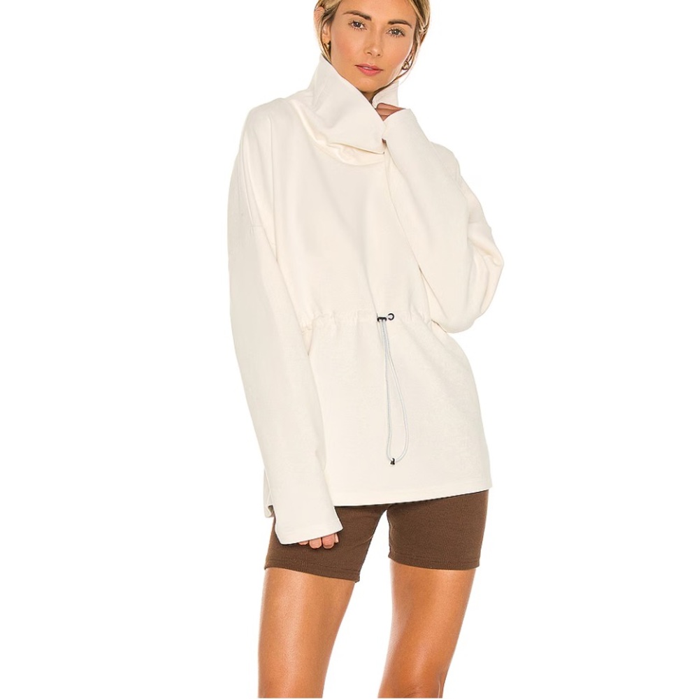 Varley Barton Cream High Cowl Neck Sweater